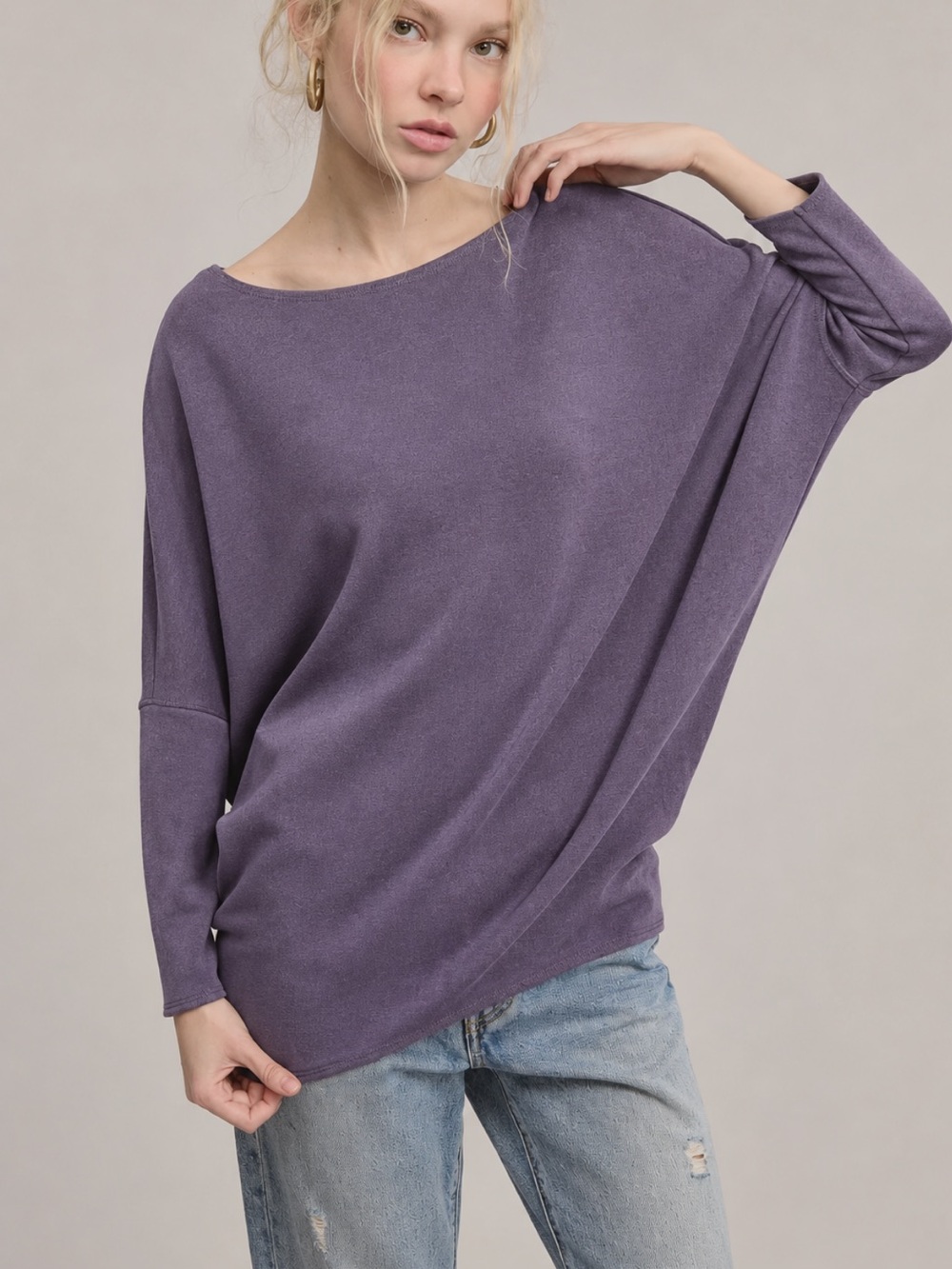 Eclipse Relaxed Boatneck dolman sleeve Sweater
